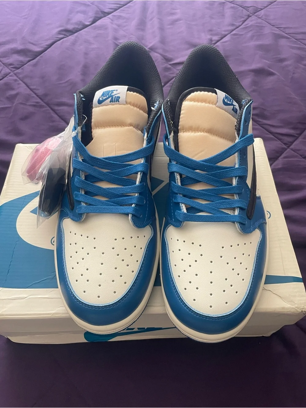 Cactus Jack by Travis Scott Men’s Low-Top Sneakers in Blue/White/Black